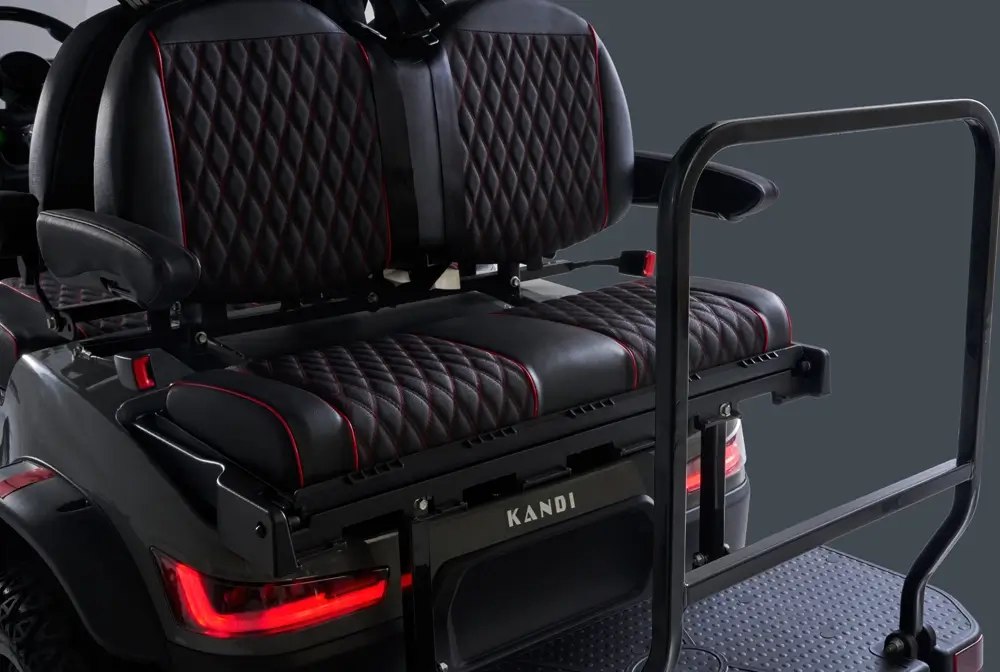 Custom quilted and stitched golf cart seats